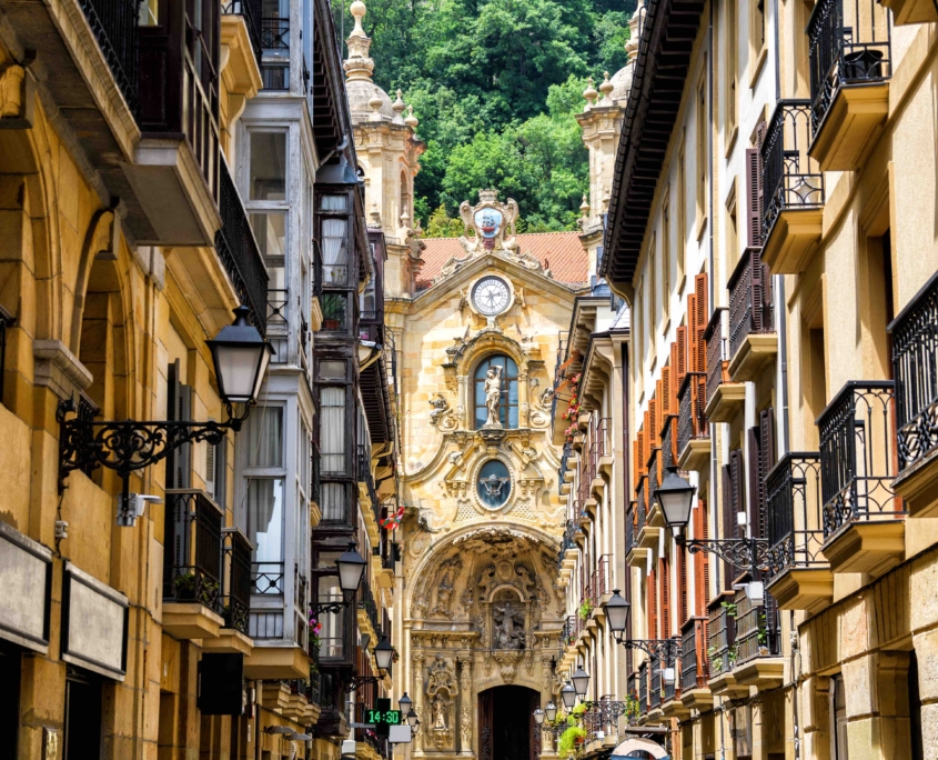 san sebastian old town views