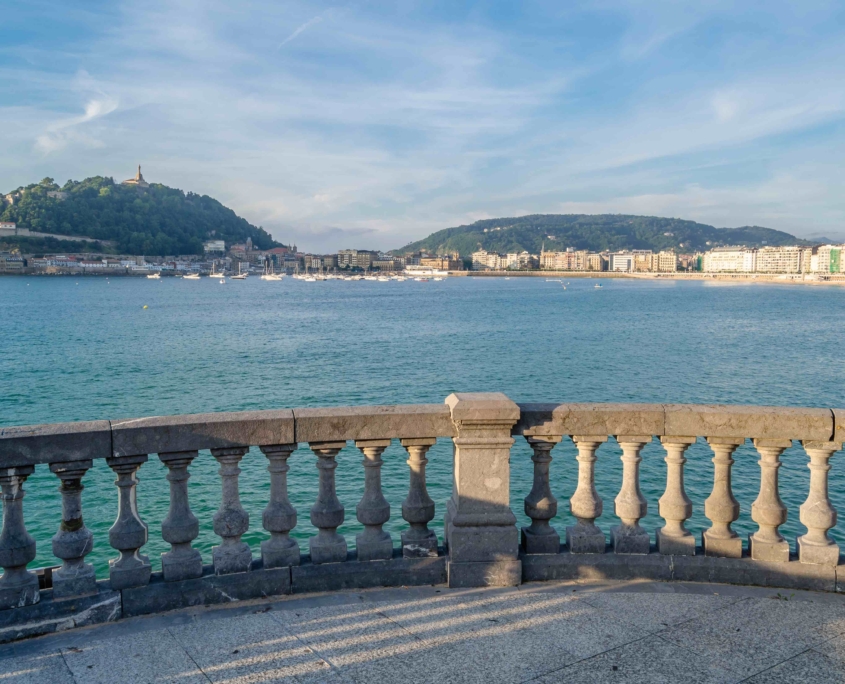 View at sunset from the promenade of Donostia - San Sebastian, Basque Country, northern Spain